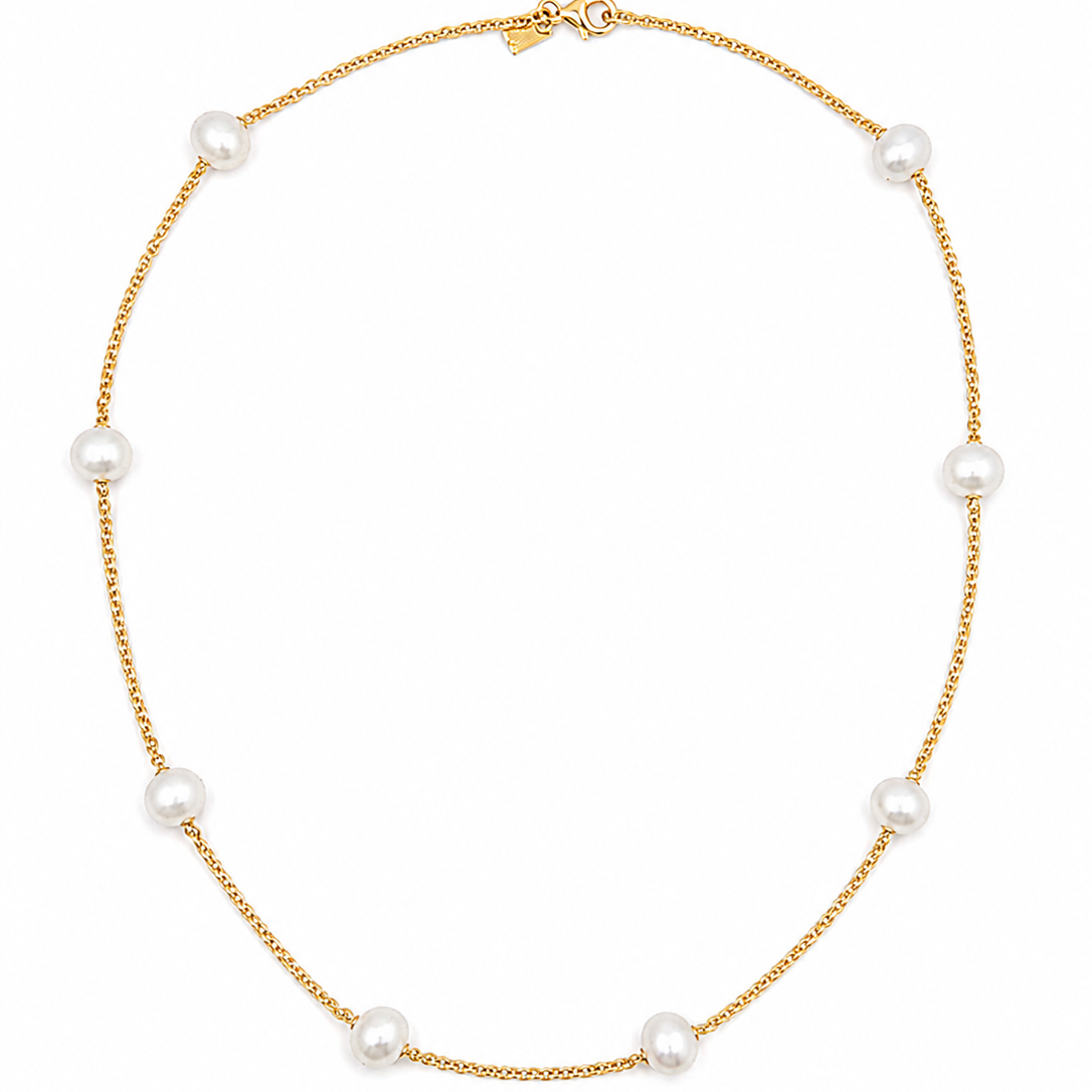 Pearl necklace on a gold vermeil chain