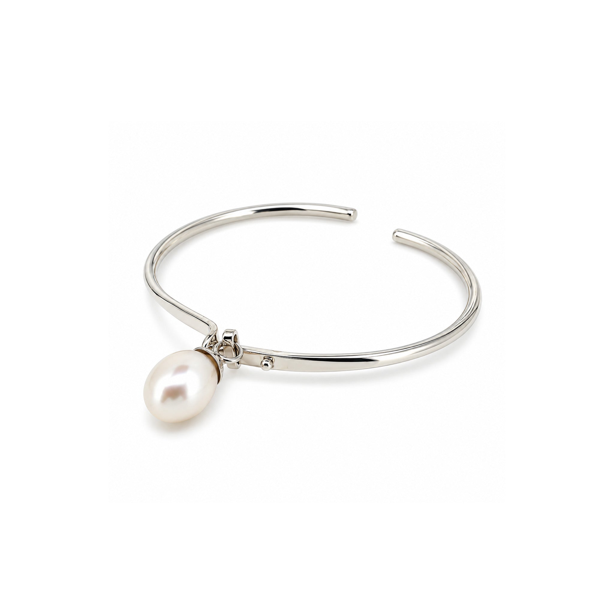 Aleisha Pearl Sterling Silver Cuff featuring genuine freshwater pearls and an open sterling silver cuff design
