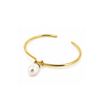 aleisha pearl cuff gold vermeil open bangle freshwater pearl coastal jewellery australia