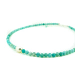 Beaded gemstone necklace with pearl