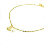 beach love shell pearl anklet gold vermeil freshwater pearl coastal jewellery australia