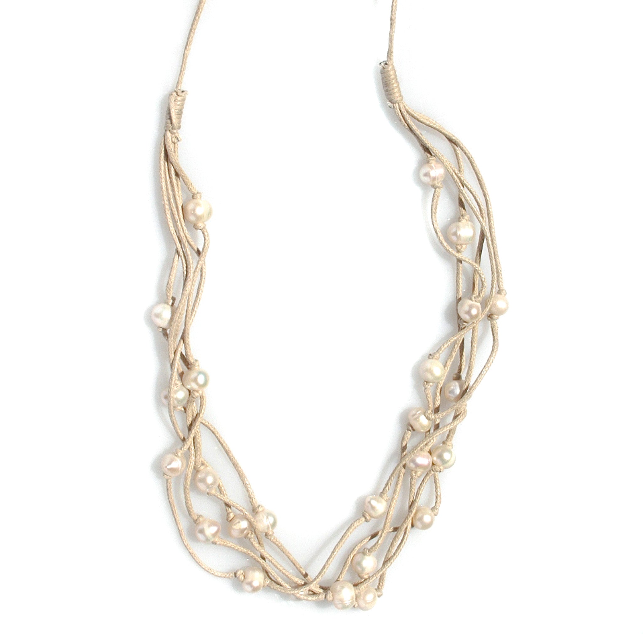 Multi strand boho pearl necklace worn coastal style Broome WA