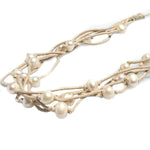 Boho Pearl Necklace in Camel freshwater pearls multi strand Broome jewellery