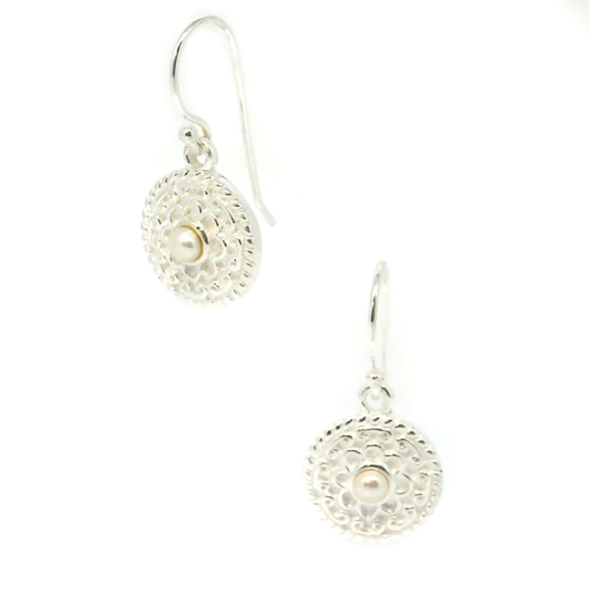 Chinatown Ladies pearl earrings in 925 sterling silver with freshwater pearl designed in Broome Western Australia