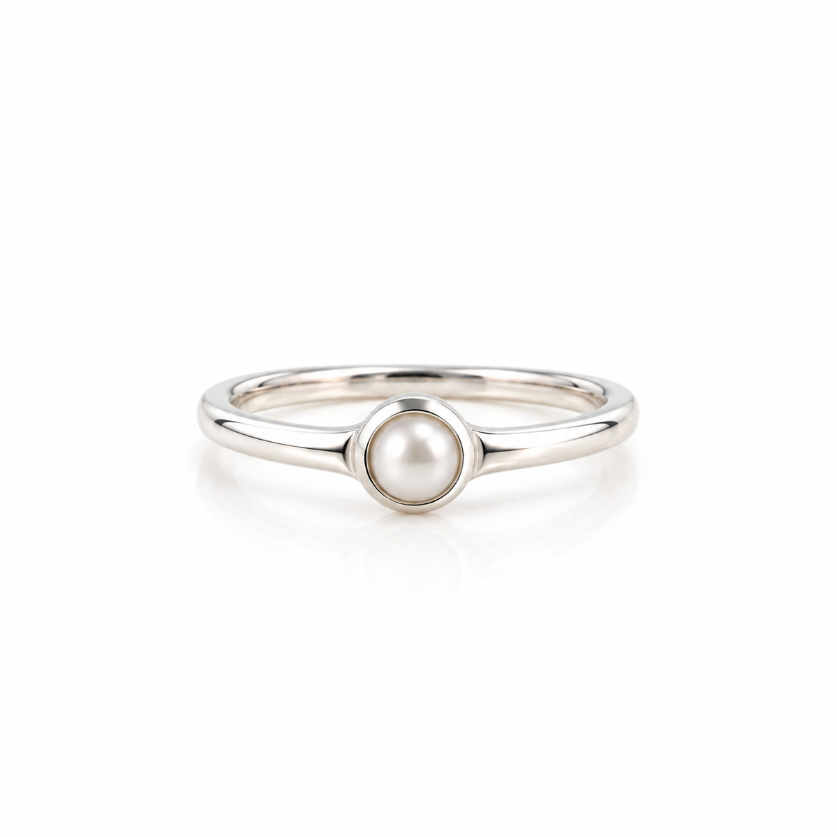 Dainty Glow Pearl Ring Silver with freshwater pearl set in sterling silver – Lush Designs Jewellery Australia