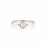Dainty Glow Pearl Ring Silver with freshwater pearl set in sterling silver – Lush Designs Jewellery Australia