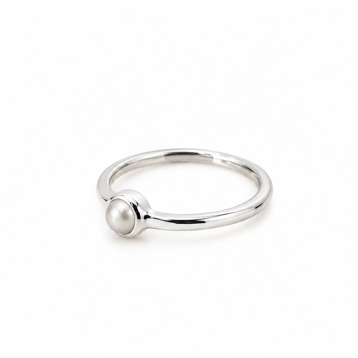 Dainty Glow Pearl Ring Silver with freshwater pearl set in sterling silver – Lush Designs Jewellery Australia
