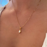 Dainty Morning Dew Drop Pendant in gold vermeil over sterling silver by Lush Designs Jewellery Australia