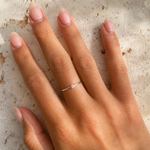 Dainty Zirconia Ring crafted in premium sterling silver featuring a sparkling cubic zirconia stone.