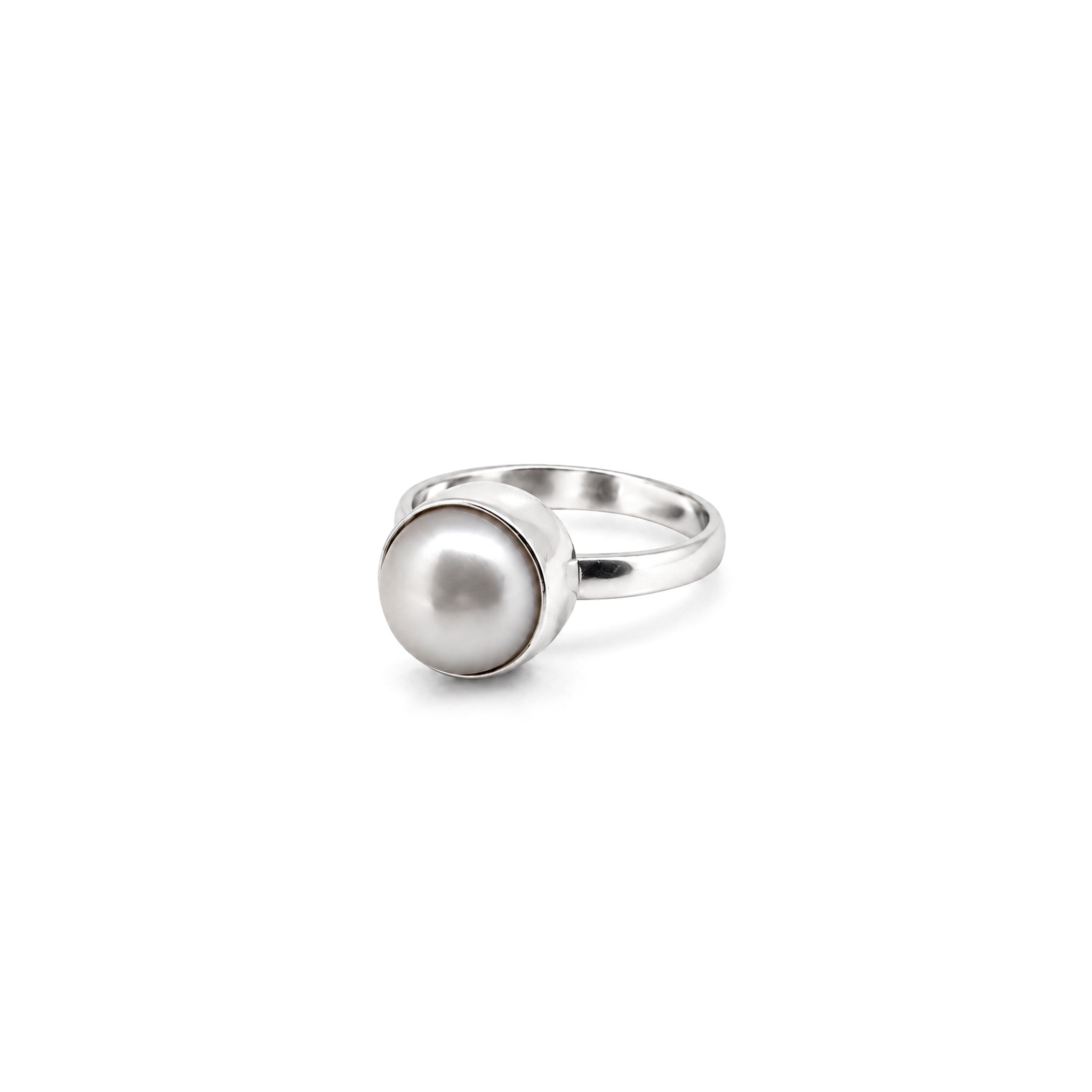 freshwater pearl ring set in sterling silver designed in broome western australia