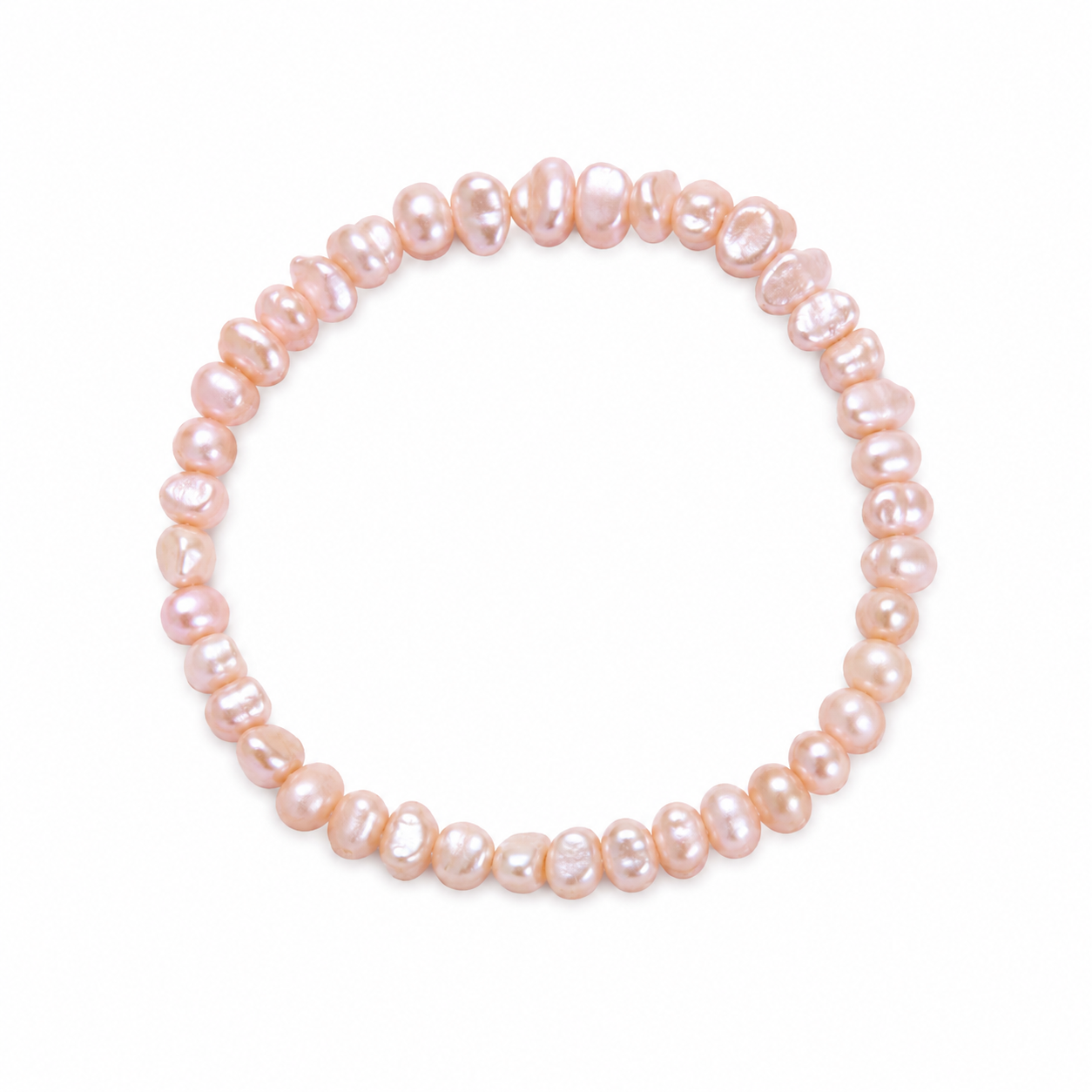 Delicate pink freshwater pearl stretch bracelet for girls, featuring natural blush-toned pearls and an easy elastic fit. Designed in Broome Western Australia.