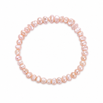 Delicate pink freshwater pearl stretch bracelet for girls, featuring natural blush-toned pearls and an easy elastic fit. Designed in Broome Western Australia.