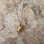 Gold turtle pendant crafted in gold vermeil over 925 sterling silver