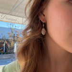 Coastal Dew Drop Baroque Pearl Hook Earrings in gold vermeil featuring genuine 15mm freshwater baroque pearls with natural organic shapes.