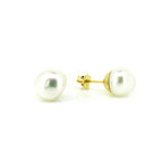 11m keshi pearl studs set in gold vermeil 
