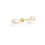6mm keshi pearl studs set in gold vermeil 