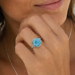 Large Larimar round ring