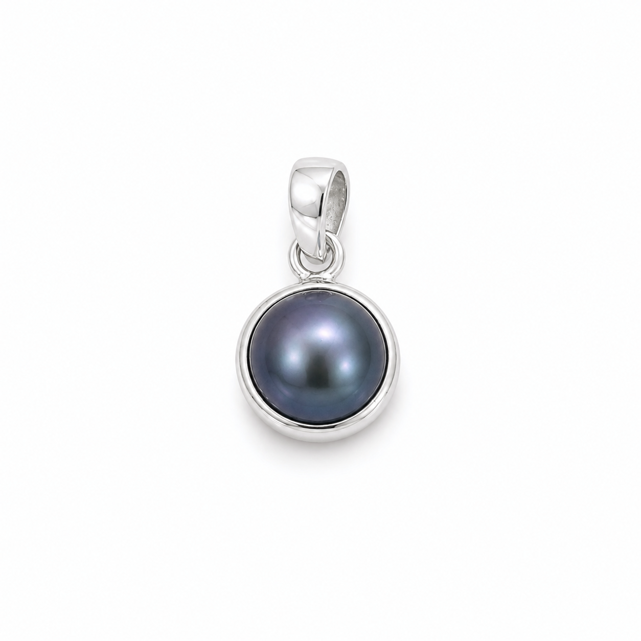 Mabe Blue Pearl Pendant 10mm sterling silver with blue freshwater pearl by Lush Designs Jewellery Australia