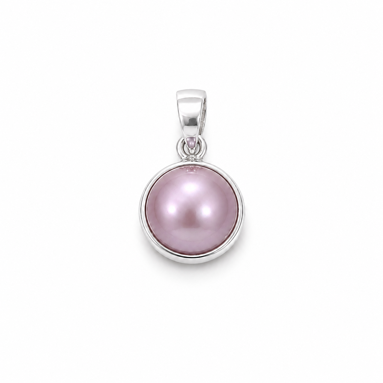 Mabe Sunset Pearl Pendant 10mm sterling silver with freshwater pearl by Lush Designs Jewellery Australia