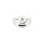 Moon Tide Pearl Ring Silver