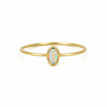 Moonlit Tide Dainty Opal Ring Gold