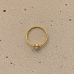Moonlit Tide Dainty Opal Ring Gold