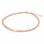 gemstone moonstone beaded necklace with pearl