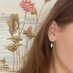 dainty rectangle shaped mother of pearl hook earrings designed by Lush Designs broome