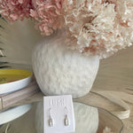 mother of pearl shaped rectangle on silver hook earrings 