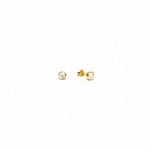 3mm round mother of pearl stud earrings in gold vermeil on white background 
