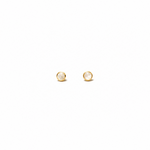 3mm round mother of pearl stud earrings in gold vermeil on white background 