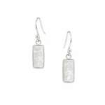 Bezel mother of pearl Silver hook earrings