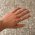 Ocean Pearl Apatite Stretch Ring – blue apatite gemstone and freshwater pearl ring by Lush Designs Jewellery