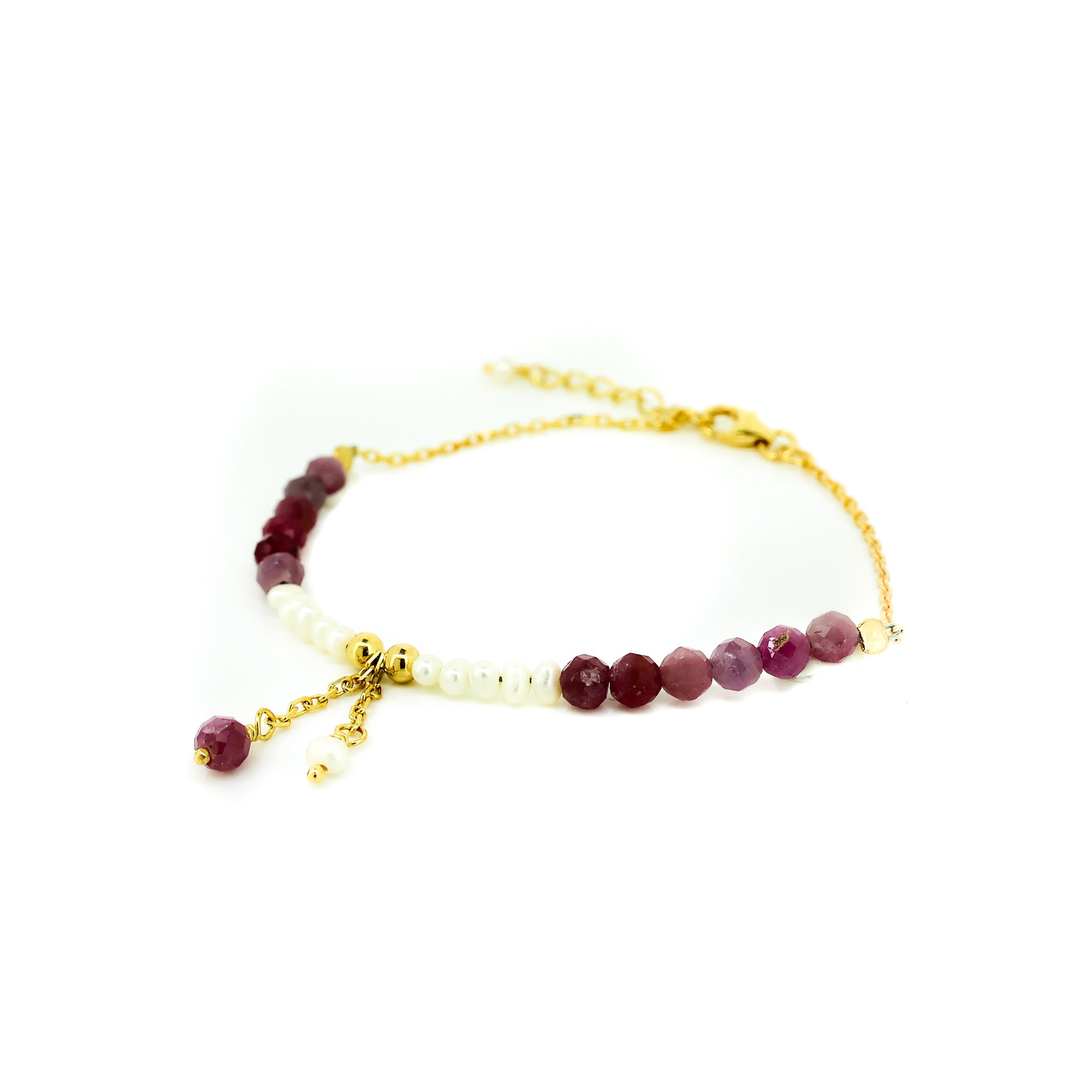 Ocean Spell Pearl Bracelet Ruby Gold – Lush Designs Jewellery