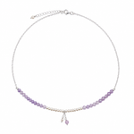 Dainty chain with beaded gemstones and pearls 