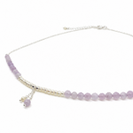 Dainty necklace with Kunzite gemstones and pearls