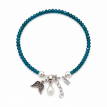 Ocean Spell Stretch Bracelet Blue Apatite featuring genuine blue apatite gemstones on a comfortable stretch bracelet design.