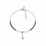 Ocean Spell Pearl Bracelet Amethyst featuring genuine amethyst gemstones, freshwater pearls and sterling silver accents on an adjustable bracelet.