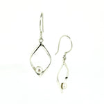 Oceanic Diamonds pearl earrings in 925 sterling silver with open teardrop frame designed in Broome Western Australia
