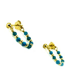 Apatite gemstone loop earrings in gold
