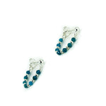 Pair of blue apatite beaded earrings on silver loop earrings 