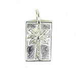 rectangle shaped silver pendant with palm tree design Broome