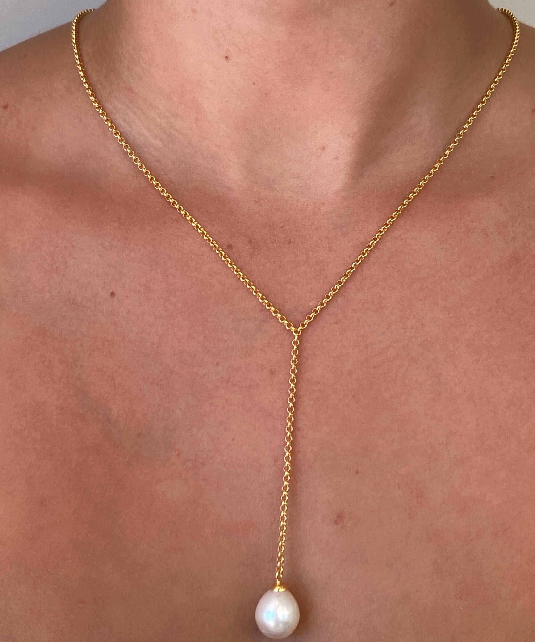 “Ricki freshwater pearl gold vermeil necklace designed in Broome Western Australia”