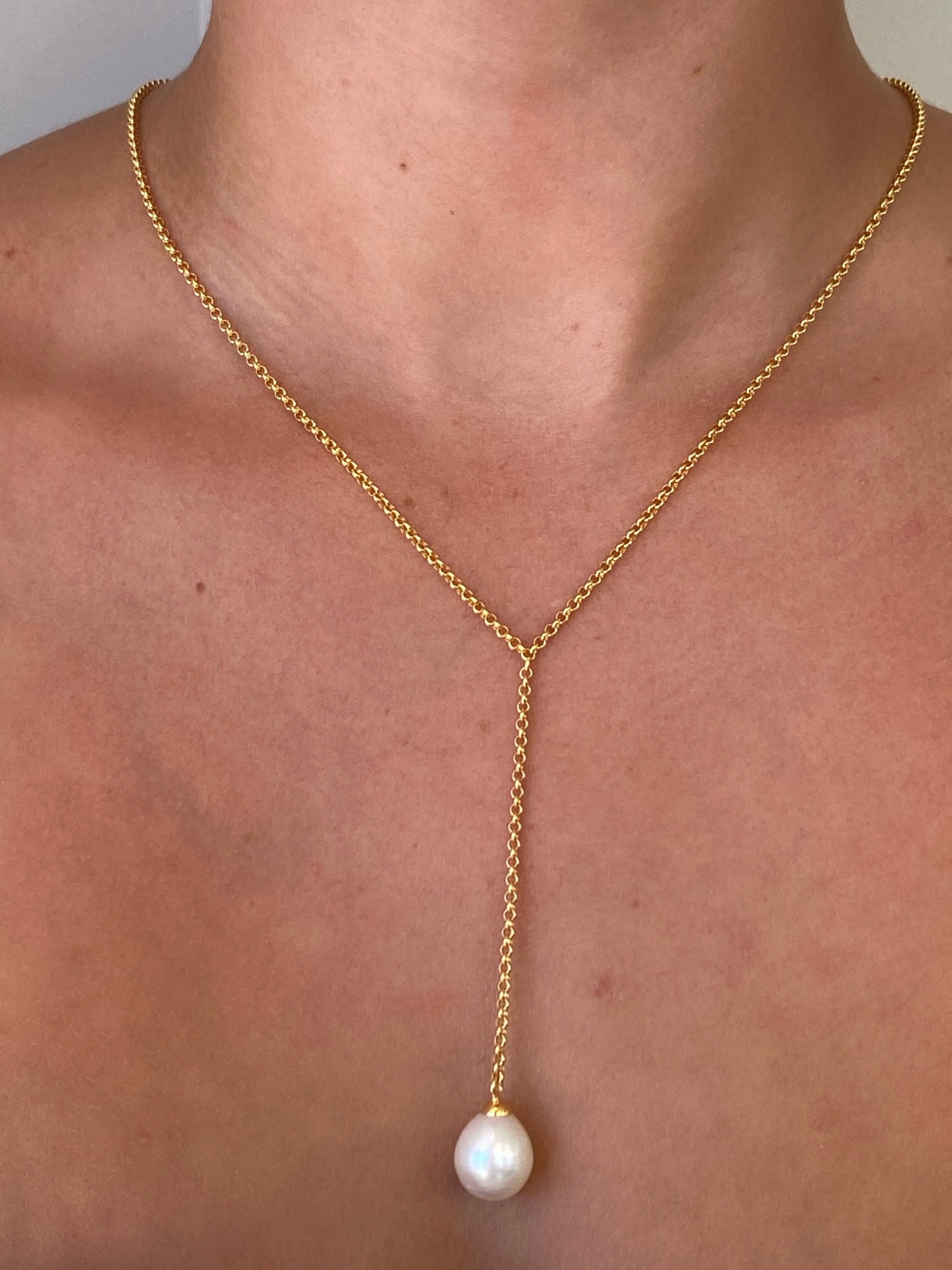 “Ricki freshwater pearl gold vermeil necklace designed in Broome Western Australia”