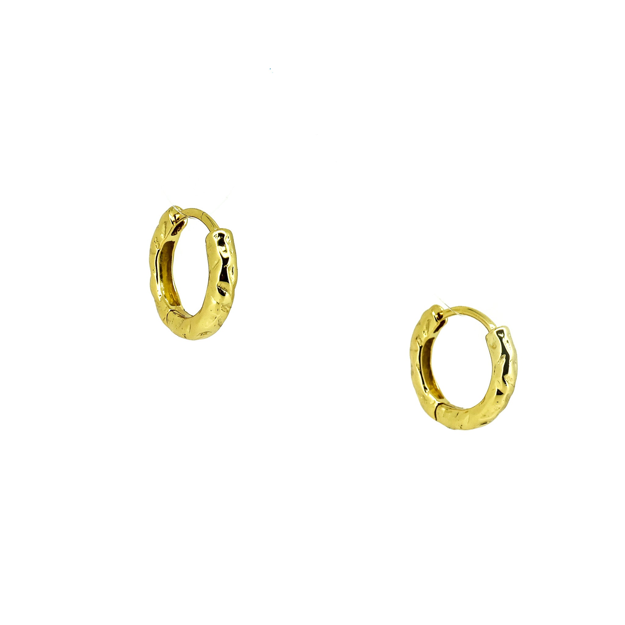 Ripple huggie earrings gold vermeil textured small gold hoop earrings 10mm designed in Broome Australia