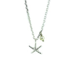 Sea star pearl dainty necklace in sterling silver with freshwater pearl
