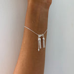 Sea Dreams Pearl Bracelet Pink Opal in 925 sterling silver with genuine freshwater pearl, soft pink opal gemstones, silver tassel details, and adjustable chain
