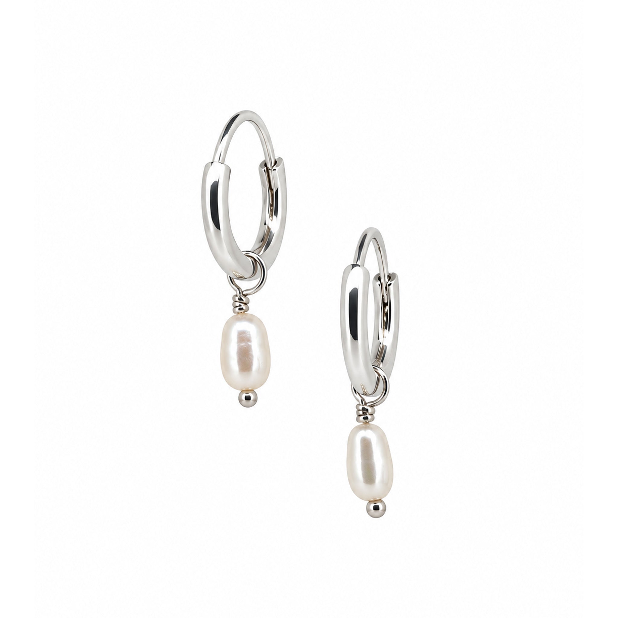 silver sleeper pearl earrings designed in Broome by Lush Designs Jewellery
