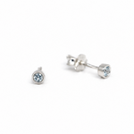 Sea Sparkle Studs Topaz 3mm sterling silver light blue topaz earrings by Lush Designs Jewellery Australia