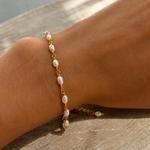 Seaside Bliss Pearl Bracelet Gold Vermeil with genuine freshwater pearls and premium 925 sterling silver, designed in Broome Western Australia